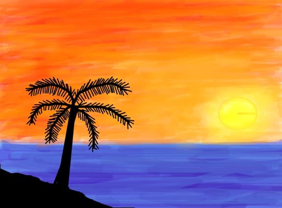 sunset and ocean