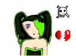 green emo anime girl :3